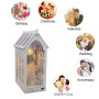 DIY Book Nook Dolls House Kit Puzzle Jouets Miniature Mobilier Romantique Robe de mariée Maison de poupée avec lumières LED, cad