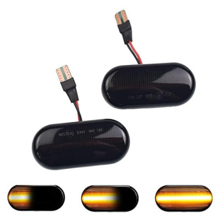 Hacreyatu Indicateur de direction latéral dynamique LED pour N-issan Qashqai J10 Micra C NP300 Navara Pathfinder Terrano III R51