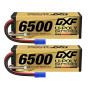 DXF Batterie LiPo 4S 6500mAh 15.2V 140C EC5 - Lot de 2 Packs RC Haute Performance pour Voiture 1/8 1/10 Buggy Truggy Monster Tru