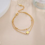 VASSAGO Bracelet trèfle à quatre feuilles en acier inoxydable pour femme - Bracelet porte-bonheur en forme de trèfle à quatre fe