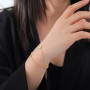 VASSAGO Bracelet trèfle à quatre feuilles en acier inoxydable pour femme - Bracelet porte-bonheur en forme de trèfle à quatre fe