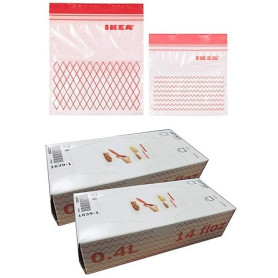 2XIKEA ISTAD Lot de 120 sacs de congélation en plastique Rouge