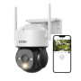 ZOSI Caméra de Sécurité WiFi Extérieure 1080P avec Alimentation Plugin, 360°/140° Pan/Inclinaison 2MP Caméra Vidéo WiFi, Détecti