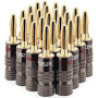 FosPower - Fiches Bananes Premium - Connecteur Plaqué Or 24K et Double Vis - Prise Jack Banane pour HiFi - Haut-Parleur, Câble E