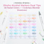 Ohuhu Marqueurs Colorés D'art, Pastel Pinceau Pointe Double Feutres à Alcool Pinceau et Fine Burin Pour Artiste Etudiants Pour C