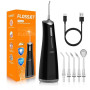 FlossJet Jet Dentaire Hydropulsuer Professionnel Irrigateur Oral de 300ML 5 Buses 4 Modes USB Chargé Étanche IPX7 Jet Dentaire d