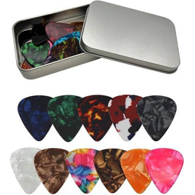 Mediator Guitare Acoustique, Médiateur, Guitar Picks Lot de 24, Pour Guitare Ukulélé, Acoustique, Électrique, Basse, Médiator de