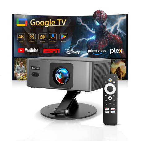 Videoprojecteur 4K【2026 GTV/1er Mini Ultra Courte】 Retroprojecteur Apps Officiell, AutoFocus/Keystone 1080P,1600 Hte luminosité 