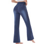 Chasehot Jean Femme Taille Elastique, Jeggings Taille Haute Bootcut avec Poches Flared Mode Slim Pantalon Denim Leggings Évasé J