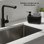 Kook Time Distributeur de Savon Cuisine avec Porte-Éponge 520 ML Curve - Organiseur d'Évier en Céramique pour Liquide Vaisselle 