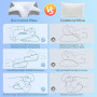 HOMCA Oreiller Ergonomique Cervical, 2 en 1 Oreiller à Mémoire de Forme pour la Nuque, Coussin pour Dormir sur Le Côté et sur Le