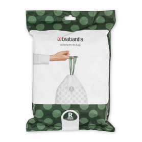 Brabantia Sacs Poubelle PerfectFit (Code R / 36L). Ultra Résistant, Poignées Coulissantes (40 Sacs)