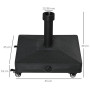 Outsunny Pied de Parasol Base de lestage Parasol carré 4 roulettes dim. 45L x 45l x 39H cm HDPE Noir