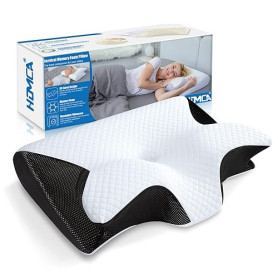 HOMCA Oreiller Ergonomique Cervical, 2 en 1 Oreiller à Mémoire de Forme pour la Nuque, Coussin pour Dormir sur Le Côté et sur Le