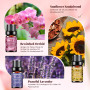 HANOLLY Huile Essentielle Fleurs 6x 10ML, Huiles Essentielles Naturelle Pour Diffuseur, Massage, DIY Bougie,Lys Blanc & Aloès, P