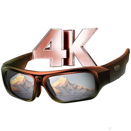 Chujianxi Lunettes avec Caméra 4K, Innovantes High-Tech Lunettes Camera de Sport pour l'extérieur, Lunettes de Soleil Vidéo avec