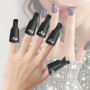 Kit pour Retrait Vernis Semi Permanent - 10 Pinces Doigts Vernis + Grattoir + Poussoir Cuticules + 100x Cotons + Brosse Ongles, 