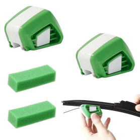 Aiguiseur de balai d'essuie-glace 2 pièces avec 2 éponges, affûteur de balai d'essuie-glace, chiffons de nettoyage pour essuie-g