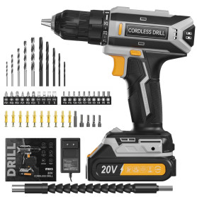 VIWKO Perceuse Visseuse Sans Fil, 20V Visseuse Devisseuse Sans Fil, 25+1 Réglages de Couple, Perceuse-visseuse Max 42Nm Visseuse