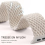 CeMiKa Bracelets Tressé Compatibles avec Bracelet Apple Watch 40mm 41mm 42mm 38mm, Bande Élastique en Tissu Nylon Extensible pou
