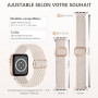 CeMiKa Bracelets Tressé Compatibles avec Bracelet Apple Watch 40mm 41mm 42mm 38mm, Bande Élastique en Tissu Nylon Extensible pou