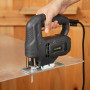 GALAX PRO Scie Sauteuse 400W, 3000 RPM, Coupe biseau à -45°/+45°, bouton de verrouillage, incluant des lames pour le bois et le 
