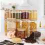 Otauoaea Lot de 12 Bocaux en Verre, 650ml/300ml - Pot en Verre avec Couvercle en Bambou - Pot de Rangement Cuisine - Bocal Hermé