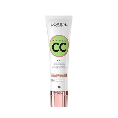 L'Oréal Paris - CC Crème 5-en-1 - Crème Universelle Anti-Rougeurs - Enrichie en Vitamines B5 et E - Hydratation 24H - Peaux Sens