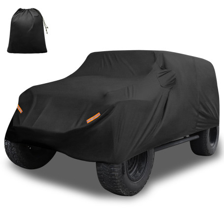 X AUTOHAUX Housse de voiture pour Jeep Wrangler JK JL YJ TJ 4 portes 2007-2023 - Étanche contre le soleil, la pluie, la poussièr