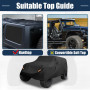X AUTOHAUX Housse de voiture pour Jeep Wrangler JK JL YJ TJ 4 portes 2007-2023 - Étanche contre le soleil, la pluie, la poussièr