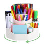 Fuxoro Organisateur de Bureau Rotatif 2 en 1 Porte-Stylos Pivotant à 360 Degrés Rotatif Pot a Crayon Rangement Bureau avec 13 Co