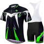 X-TIGER Maillot de Cyclisme Manches Courtes Homme avec Cuissard à Bretelle 5D Gel Rembourré,VTT Courtes Respirant Vêtements de C