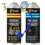 INfloo Quick A/C R134a 3-en-1 (Gaz + Huile + Scellant) + Gaz R134a + Tuyau avec Manomètre + Gants | Entretien Climatisation Voit