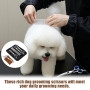 Menibeuty Ciseaux Toilettage Chien Kit, Ciseauxs de Toilettage pour Chiens, Embouts de Sécurité Ronds y Compris Ciseaux à Effile