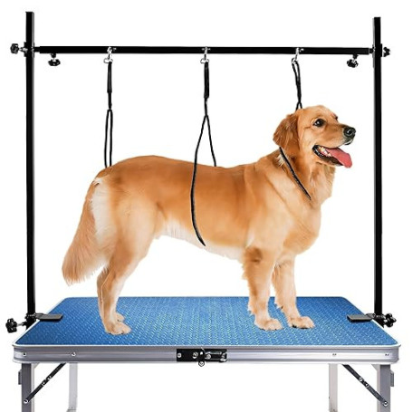 Kalolary Bras de toilettage pour chien de 90,2 cm, bras de table de toilettage en forme de H avec boucle de serrage, support de