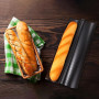 JOINPAYA Plaque à Baguettes 2 Moules, Moule Pain Français Perforé et Antiadhésif, Gouttière de Cuisson Vague pour Mini Baguette