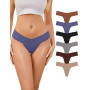 Lot de 6 Tangas String sans Couture pour Femme, sous-vêtements Sexy Invisibles, Respirants et Doux, Thong Bikini S-XXL