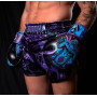 Buddha Fight Wear - Pantalon Muay Thai et Kick Boxing Modèle Européen Geisha - Tissu Satin Premium - Nouveau Motif Européen - Gr