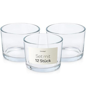 Lot 6/12 x Pot en Verre Vide pour la Fabrication des Bougies - contenants pour Bougies 150 ML sans Couvercle 82x58 mm - photopho