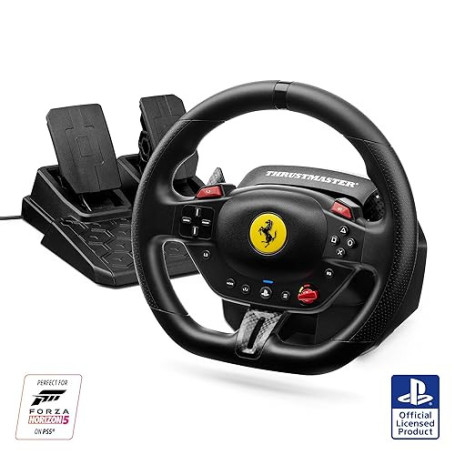 Thrustmaster T98 Ferrari 296 GTB Edition – Volant de Course Officiel Ferrari pour PS5, PS4 et PC – Système Bungee Cord (Résistan