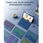 Earto Clavier iPad 11 A16(2025) /10eme Generation 2022, Coque Clavier iPad 10eme Generation avec Touchpad, Eclairage 7 Couleurs,