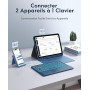 Earto Clavier iPad 11 A16(2025) /10eme Generation 2022, Coque Clavier iPad 10eme Generation avec Touchpad, Eclairage 7 Couleurs,
