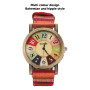 SALUTUYA Montre bohème, Montre Femme Pas Cher Montre Vintage Femme Montre Hippie Multicolore Bracelet en Cuir PU Style bohème La
