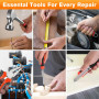 Kit d’outils 233 pièces avec perceuse sans fil, boîte à outils complète pour bricolage à domicile comprenant tournevis, pinces, 