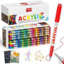 Sonlaryin 168 Couleurs Feutre Acrylique, Marqueur Peinture Acrylique à pointe dure de 1 mm Pour Papier, Verre, Métal, Céramique,