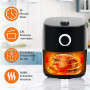 Home Trends Mini friteuse à air chaud avec contrôle de la température programmable, 1400 W, minuterie de 30 minutes, friture san