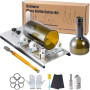 Kalawen Kit de coupe pour bouteille en verre réglable Outil de bricolage, ensemble de machine de découpe en acier inoxydable pou