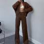 amropi Survêtement Femme Ensemble de Veste à Zippé et Pantalon Jogging