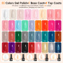 PEACECOLOR 40pcs Vernis Semi Permanent, 35 Couleurs Vernis Gel UV Semi Permanent Blanc Rouge Rose Bleu avec 5pcs Base Top Coat V