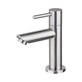 Ibergrif M18103 Mitigeur de lavabo à eau froide, monocommande pour lavabo extérieur, WC invités, acier inoxydable, finition bros